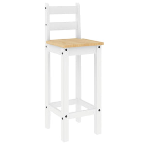 Barstühle 2er Set, Kiefer Massivholz, Weiß