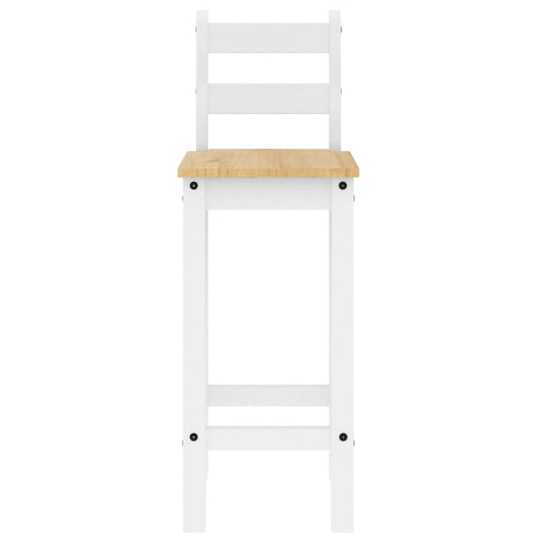 Barstühle 2er Set, Kiefer Massivholz, Weiß