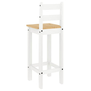 Barstühle 2er Set, Kiefer Massivholz, Weiß