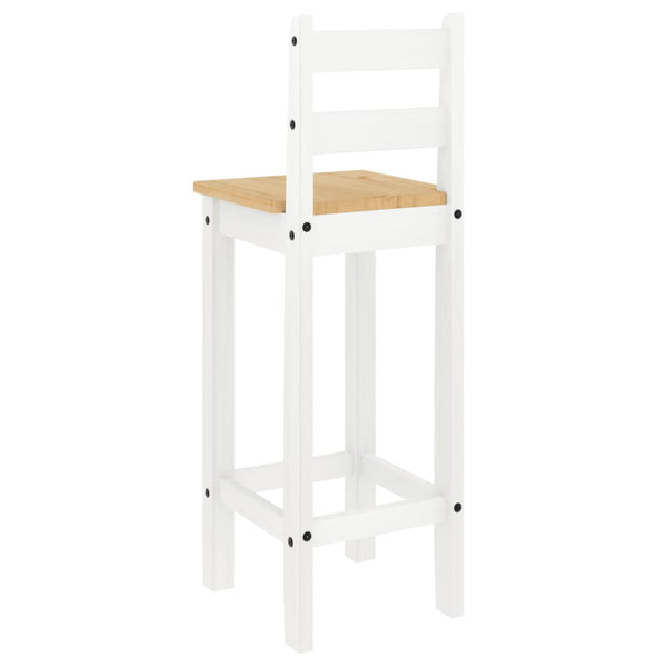 Barstühle 2er Set, Kiefer Massivholz, Weiß