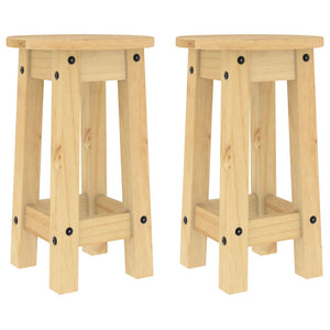 Barhocker 2er Set Kiefer Massivholz