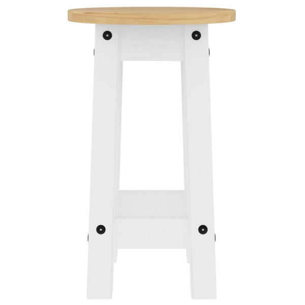 Barhocker 2er Set, Kiefer Massivholz, Weiß