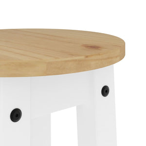 Barhocker 2er Set, Kiefer Massivholz, Weiß