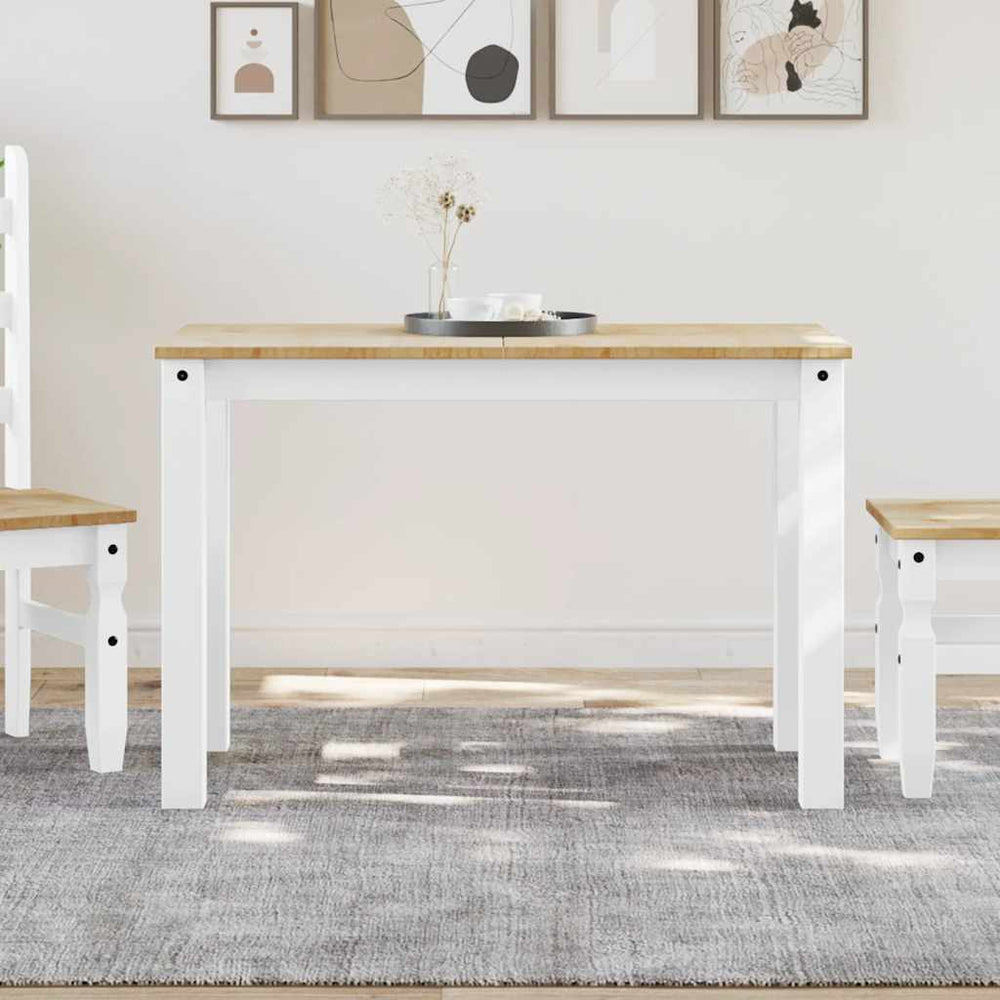 Esstisch Kiefer Massivholz Weiß 112x60 cm