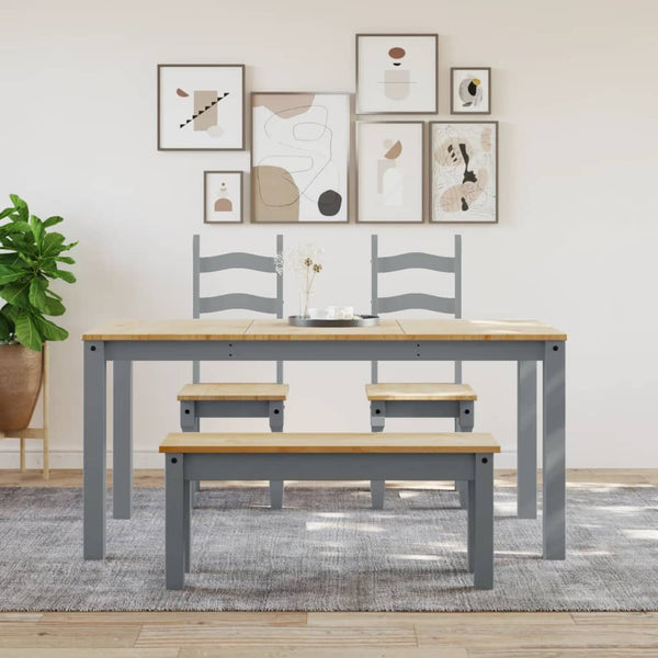 Graue Essbank PANAMA, Kiefer Massivholz 105cm