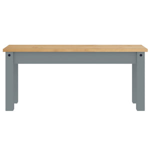 Graue Essbank PANAMA, Kiefer Massivholz 105cm