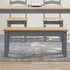Graue Essbank PANAMA, Kiefer Massivholz 105cm
