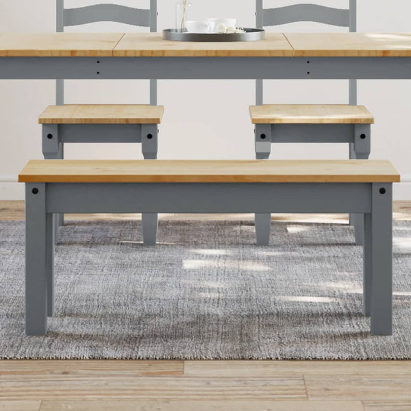 Graue Essbank PANAMA, Kiefer Massivholz 105cm