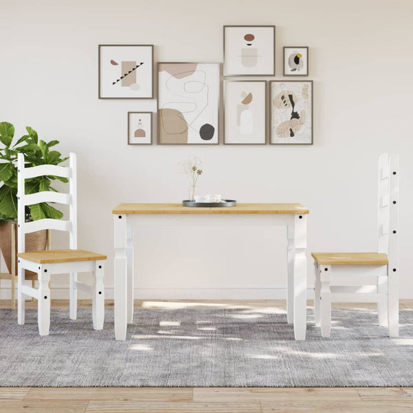 Esstisch Kiefer Massivholz Weiß 112x60 cm