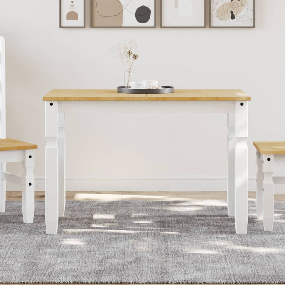 Esstisch Kiefer Massivholz Weiß 112x60 cm