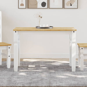 Esstisch Kiefer Massivholz Weiß 112x60 cm