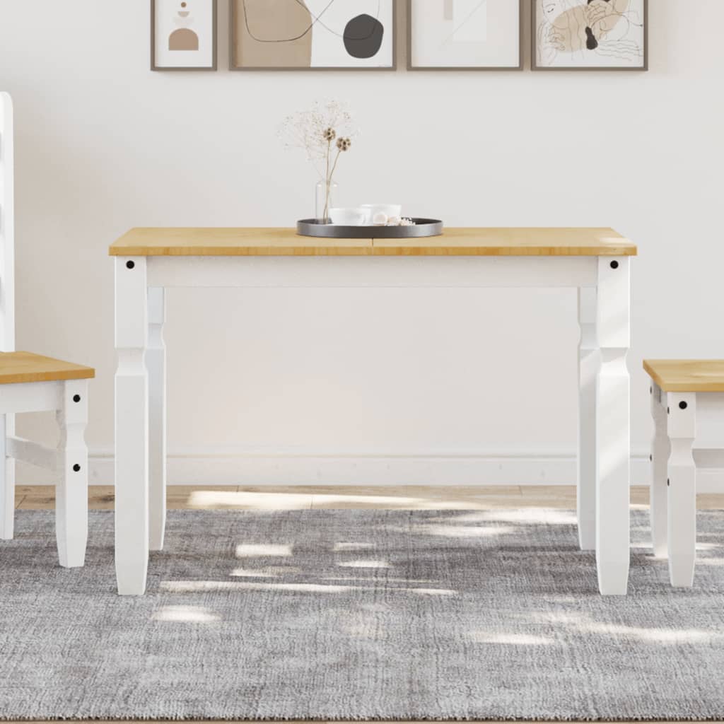 Esstisch Kiefer Massivholz Weiß 112x60 cm