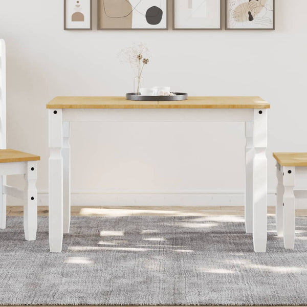 Esstisch Kiefer Massivholz Weiß 112x60 cm