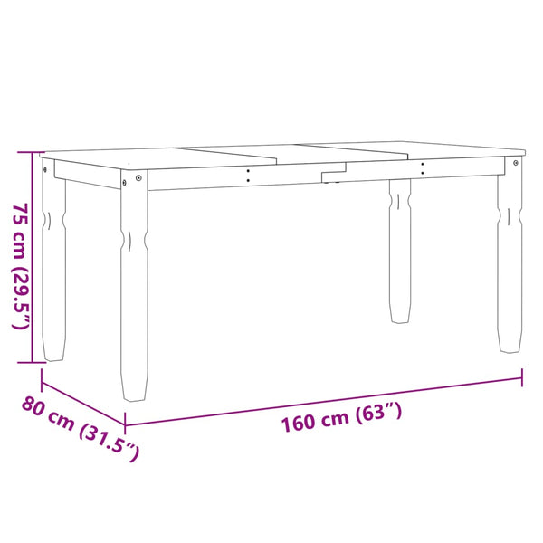Esstisch Grau Kiefer Massivholz 160 cm