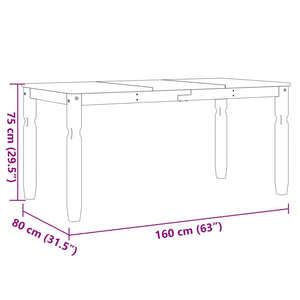 Esstisch Corona Weiß Kiefer Massivholz 160 cm