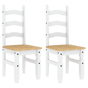 Essstühle 2er Set Corona Weiß Kiefer Massivholz