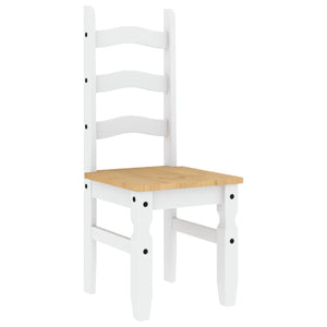 Essstühle 2er Set Corona Weiß Kiefer Massivholz