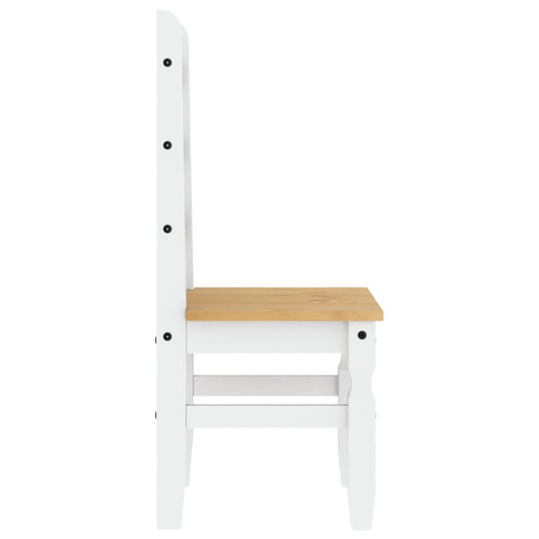 Essstühle 2er Set Corona Weiß Kiefer Massivholz