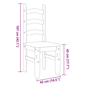 Essstühle 2er Set Corona Weiß Kiefer Massivholz