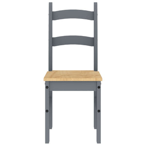 Esszimmerstühle 2er Set Grau Kiefernholz