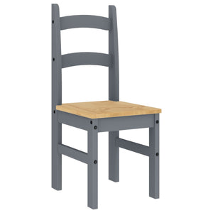 Esszimmerstühle 2er Set Grau Kiefernholz