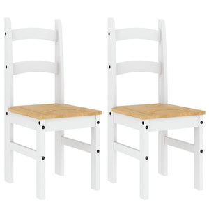 Esszimmerstühle 2er Set, Kiefer Massivholz, Weiß