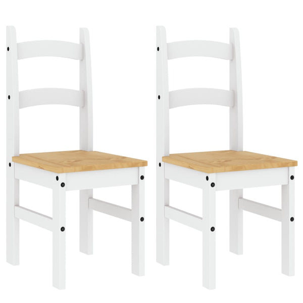 Esszimmerstühle 2er Set, Kiefer Massivholz, Weiß