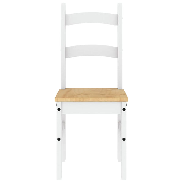 Esszimmerstühle 2er Set, Kiefer Massivholz, Weiß