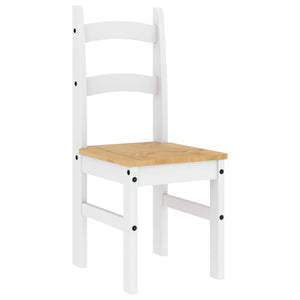 Esszimmerstühle 2er Set, Kiefer Massivholz, Weiß
