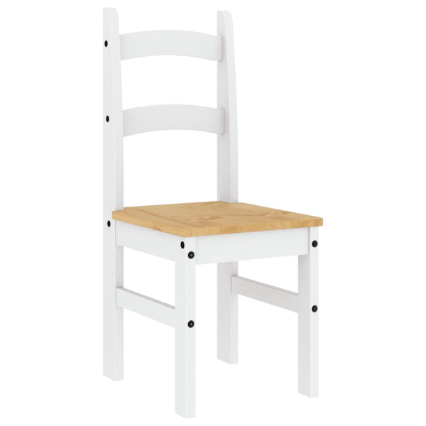 Esszimmerstühle 2er Set, Kiefer Massivholz, Weiß