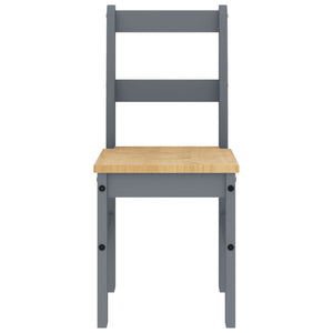 Esszimmerstühle 2er Set Grau Kiefer Massivholz