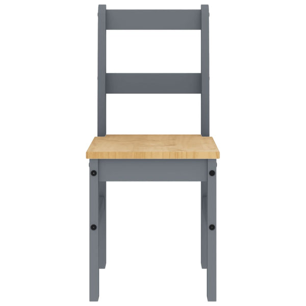 Esszimmerstühle 2er Set Grau Kiefer Massivholz
