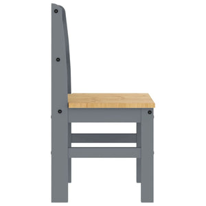 Esszimmerstühle 2er Set Grau Kiefer Massivholz