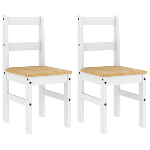 Esszimmerstühle 2er Set, Kiefer Massivholz, Weiß