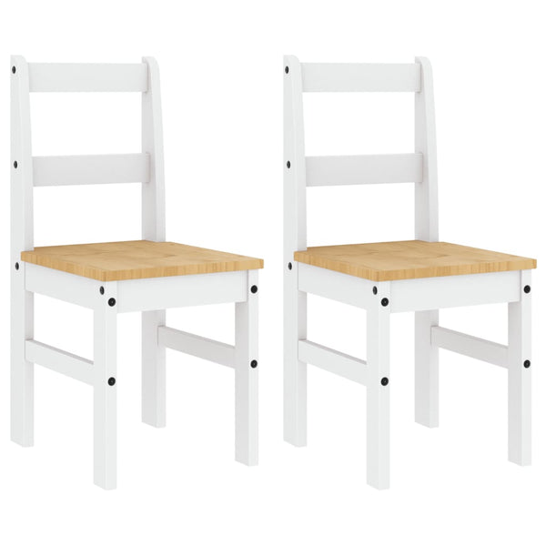 Esszimmerstühle 2er Set, Kiefer Massivholz, Weiß