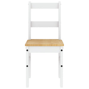 Esszimmerstühle 2er Set, Kiefer Massivholz, Weiß