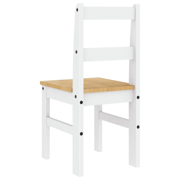 Esszimmerstühle 2er Set, Kiefer Massivholz, Weiß
