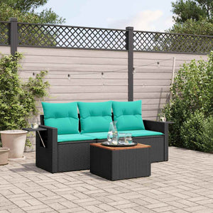 4-teiliges Gartensofa-Set mit Kissen