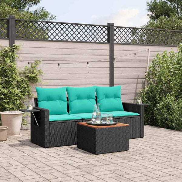 4-teiliges Gartensofa-Set mit Kissen