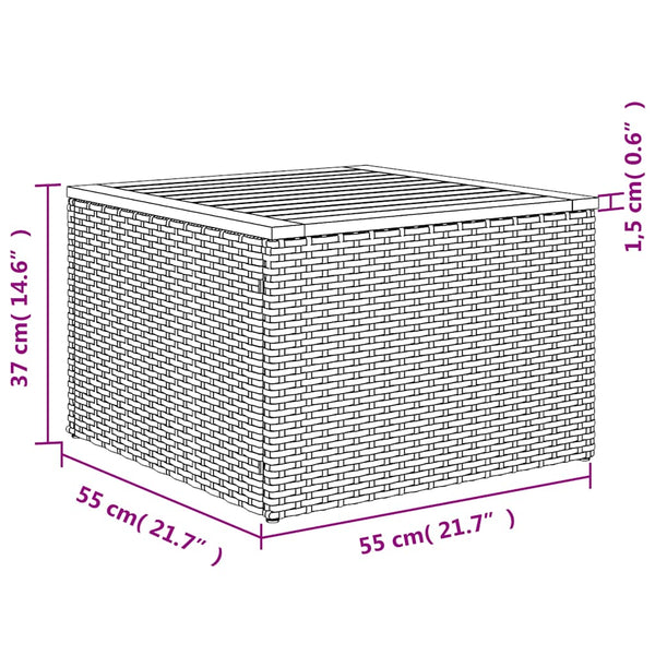 8-teiliges Gartensofa Set Schwarz Polyrattan
