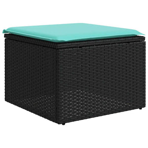 8-teiliges Gartensofa Set Schwarz Polyrattan