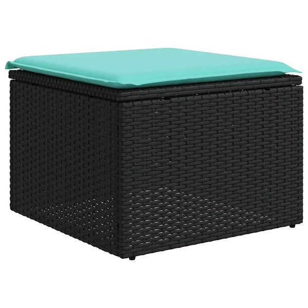 8-teiliges Gartensofa Set Schwarz Polyrattan