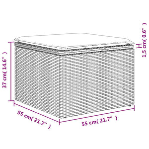Schwarzes 9-teiliges Gartensofa-Set mit Kissen