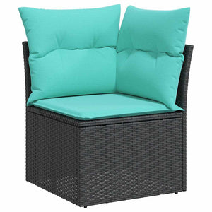 14-teiliges Gartensofa Set Polyrattan Schwarz