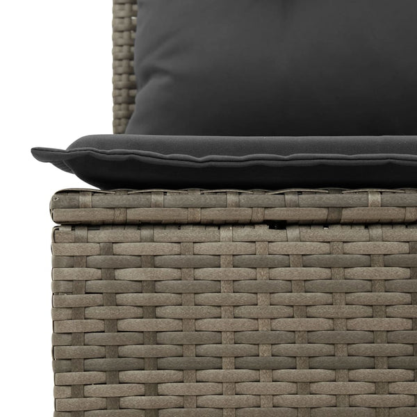 14-tlg. Garten Sofagarnitur Grau Poly Rattan