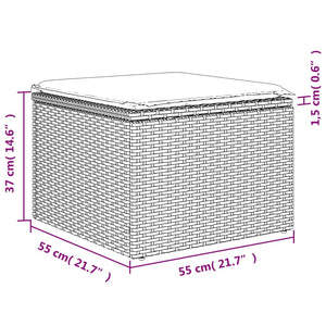10-teilige Garten Sofagarnitur Grau Poly Rattan
