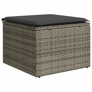 10-teilige Garten Sofagarnitur Grau Poly Rattan