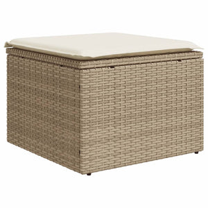 11-teilige Garten Sofagarnitur Beige Poly Rattan