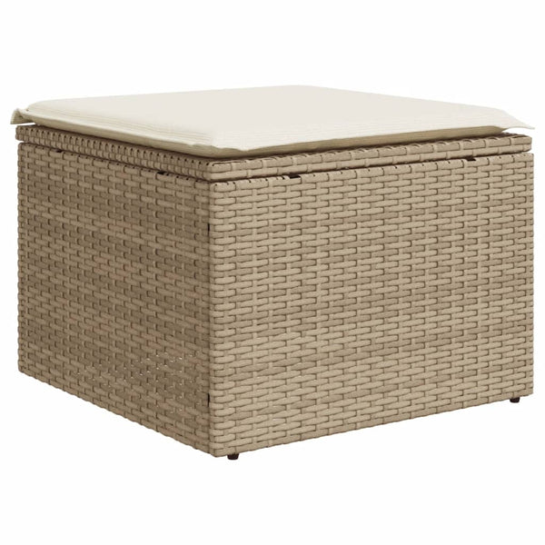 11-teilige Garten Sofagarnitur Beige Poly Rattan