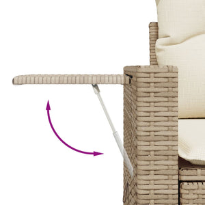 11-teilige Garten Sofagarnitur Beige Poly Rattan